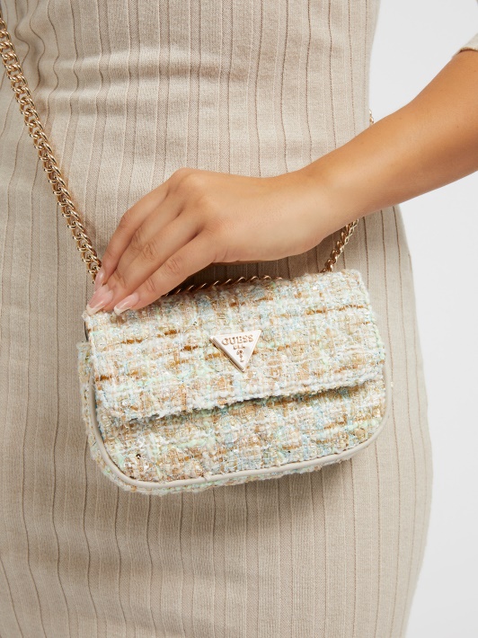 Kibirkštis Tweed Mini Crossbody Atspėti Mėlyna