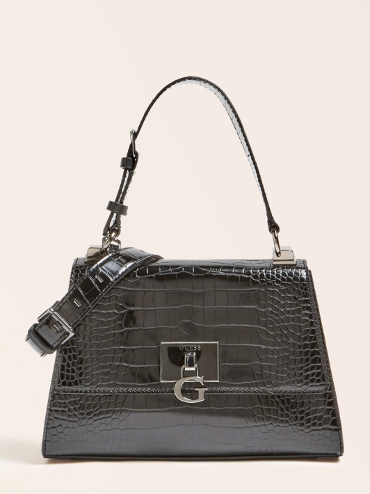 Juoda Guess Stephi Croc Spausdinimo Rankinė