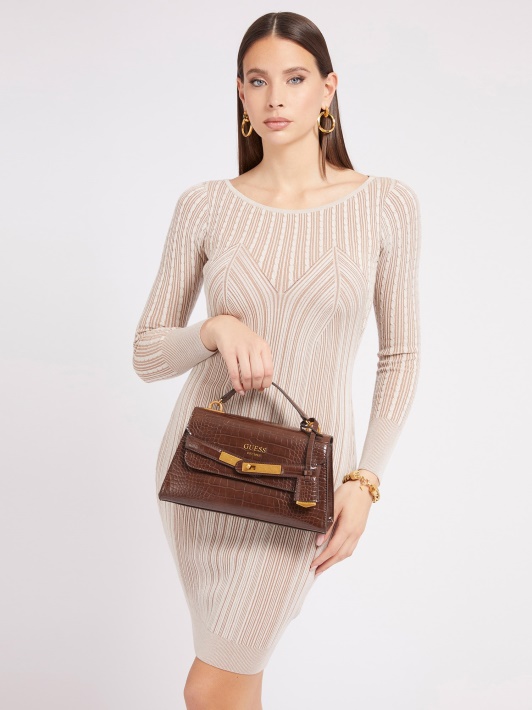 Ruda Enisa Croc Print Rankinė Spėlioti
