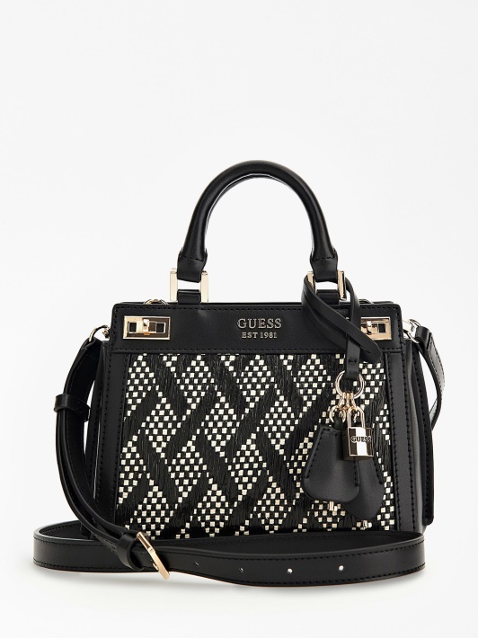 Juoda Guess Katey Raffia Mini Rankinė