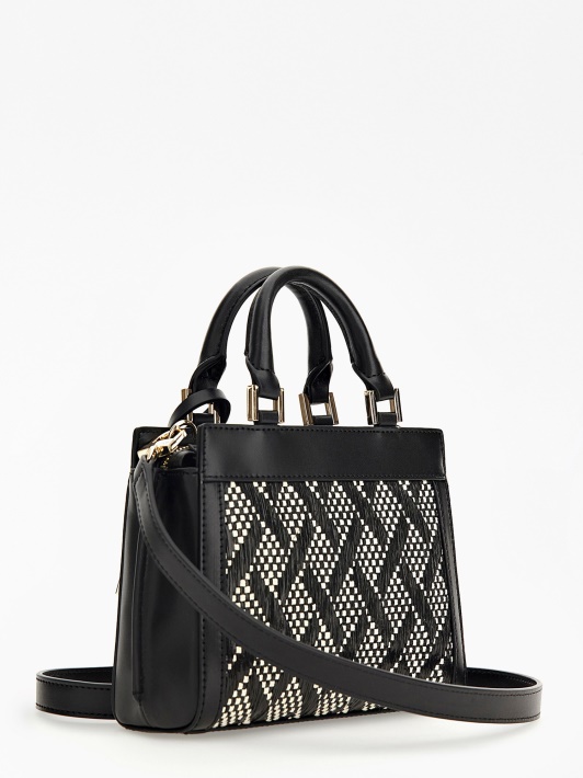 Juoda Guess Katey Raffia Mini Rankinė