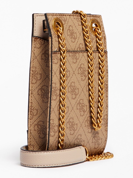 Noelle 4g ​​logotipas Mini Crossbody Bag Brown Guess