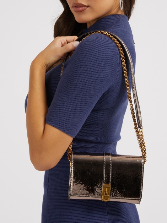 Atspėk Virtualus Folija Mini Crossbody Krepšys Pilkas