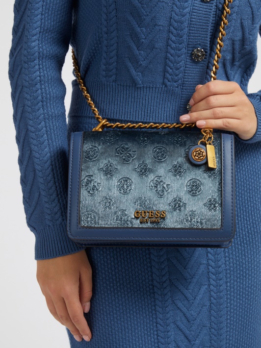 Abey Velvet Crossbody Atspėti šviesiai Mėlyną