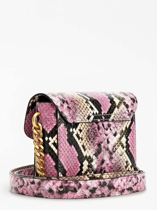 Atspėk Rožinės Spalvos Shenny Python-print Mini Crossbody