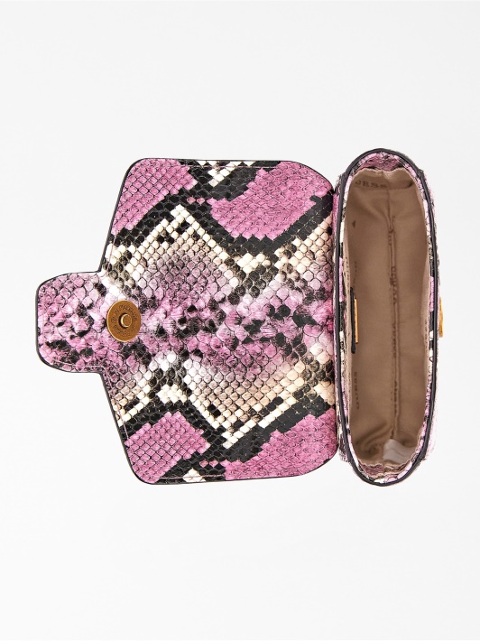 Atspėk Rožinės Spalvos Shenny Python-print Mini Crossbody