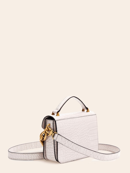 Balta Guess Retour Croc Print Mikro Rankinė