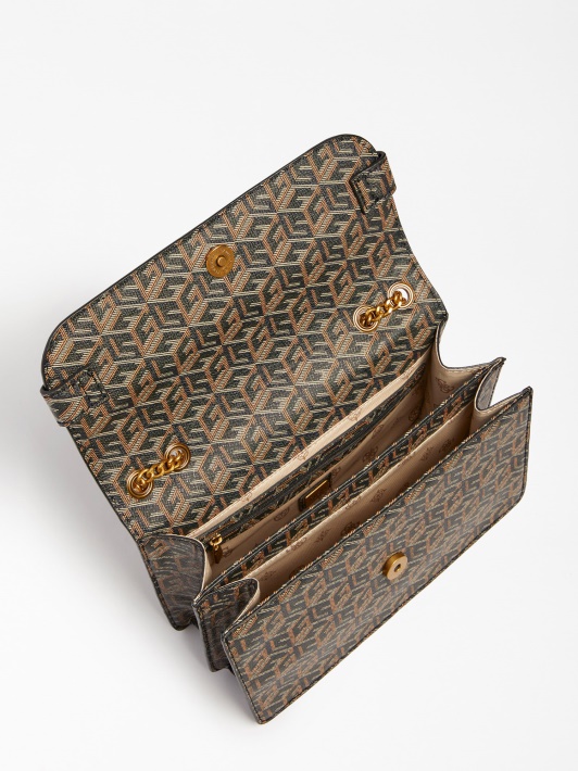 Atspėk Juodą Atene Dygsniuotą Mini Crossbody Krepšį