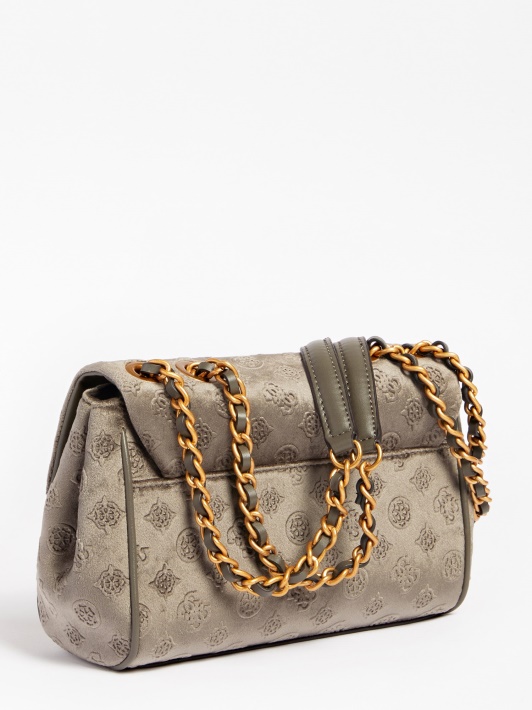 Inia Aksominis Crossbody Bag Pilkas Spėjimas