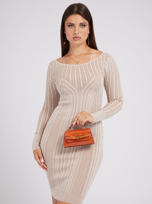 Tullia Croc Print Mikro Rankinė Atspėti Rudos Spalvos