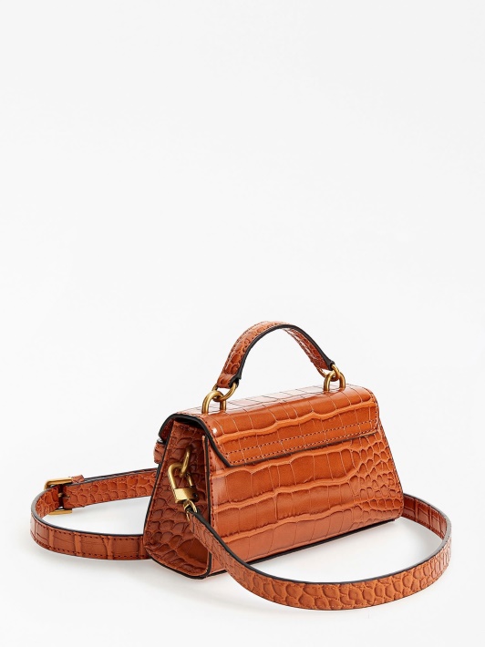 Tullia Croc Print Mikro Rankinė Atspėti Rudos Spalvos