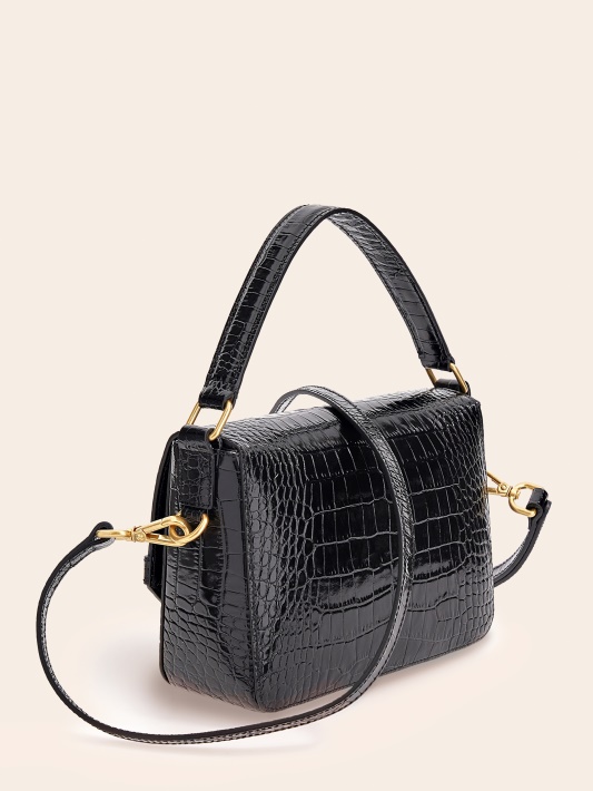 Juodas Guess Cristina Tikros Odos Crossbody Krepšys