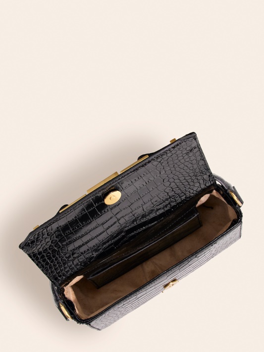 Juodas Guess Cristina Tikros Odos Crossbody Krepšys