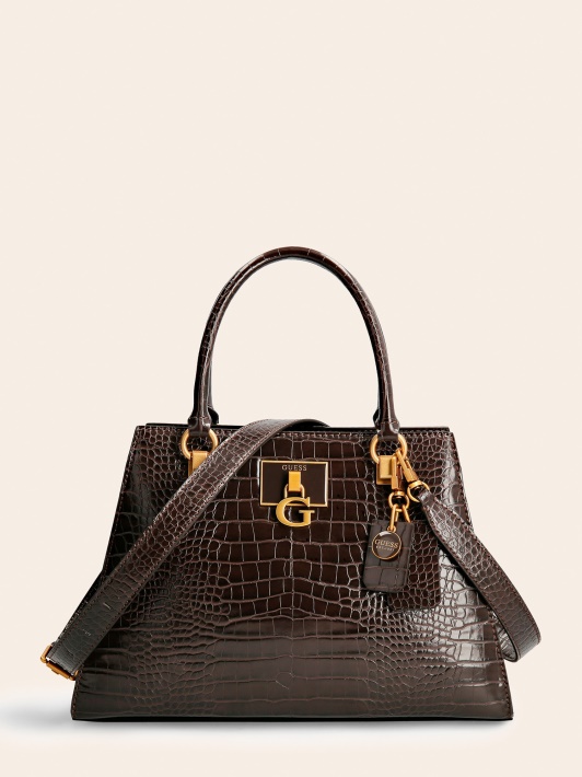 Stephi Croc Print Rankinė Ruda Spėjimas