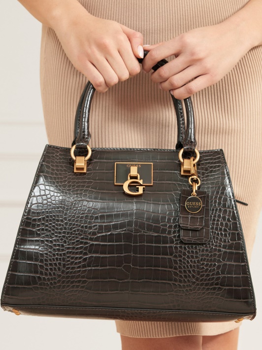 Stephi Croc Print Rankinė Ruda Spėjimas