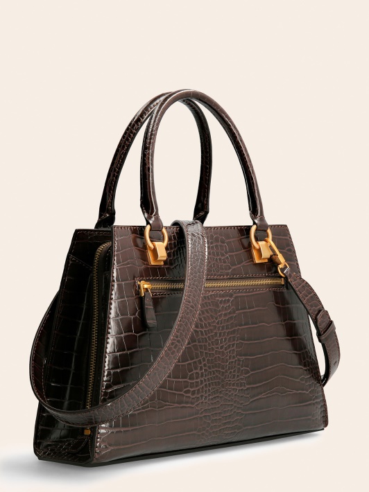 Stephi Croc Print Rankinė Ruda Spėjimas