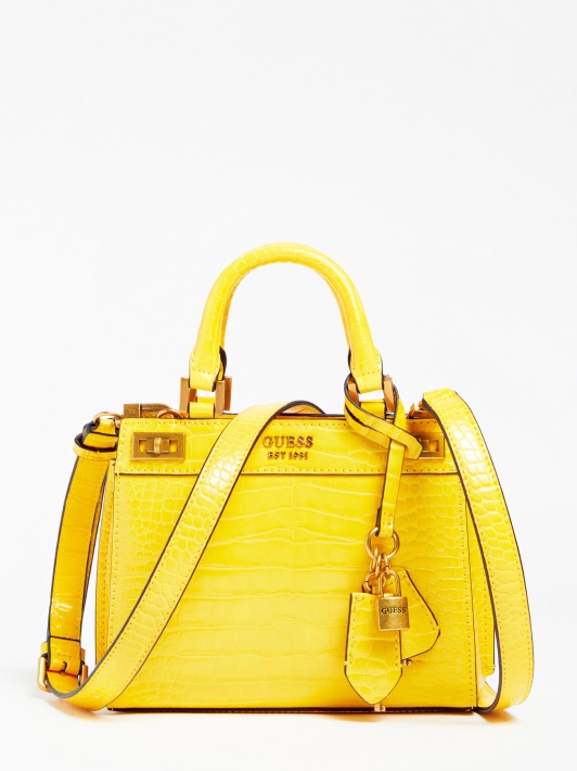 Geltona Katey Croc Mini Rankinė Spėjimas