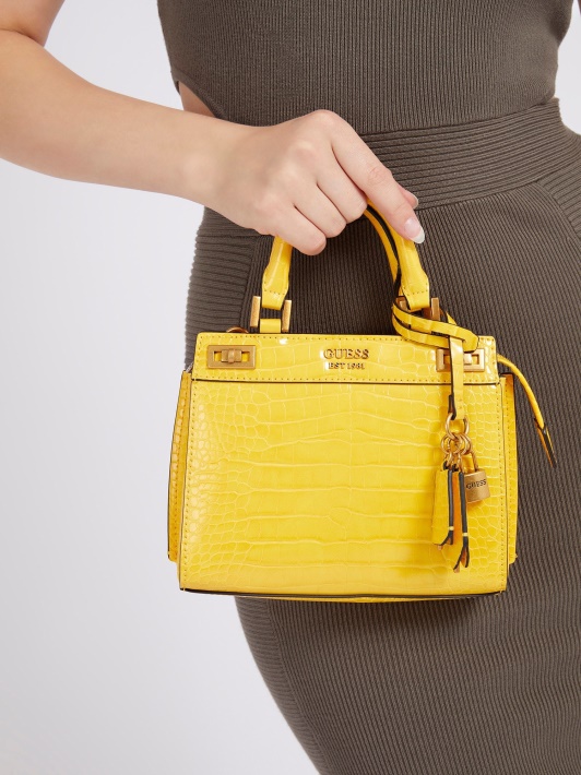 Geltona Katey Croc Mini Rankinė Spėjimas