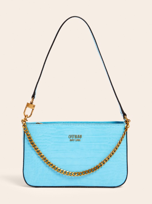 Katey Croc Print Pečių Krepšys Mėlynas Spėjimas