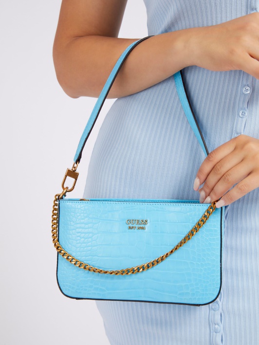 Katey Croc Print Pečių Krepšys Mėlynas Spėjimas