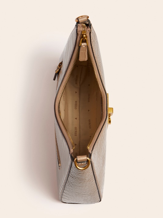 Atspėkite Stephi Croc Print Hobo Kremą