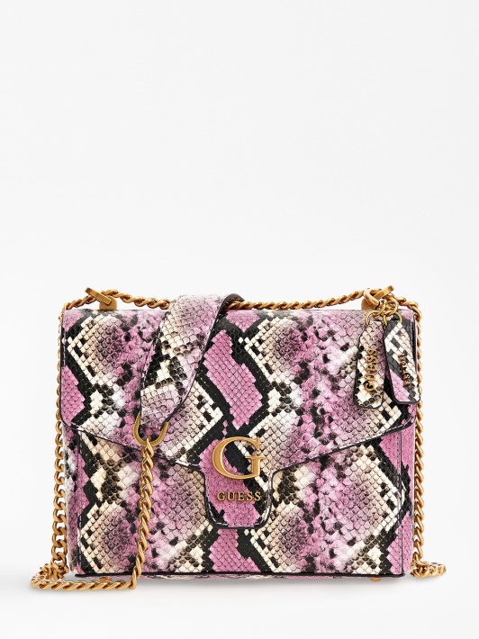 Rožinis Shenny Python-print Mini Crossbody Spėjimas