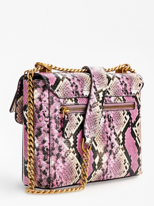 Rožinis Shenny Python-print Mini Crossbody Spėjimas
