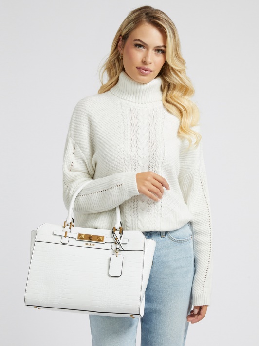 Balta Guess Raffie Croc Spausdinimo Rankinė