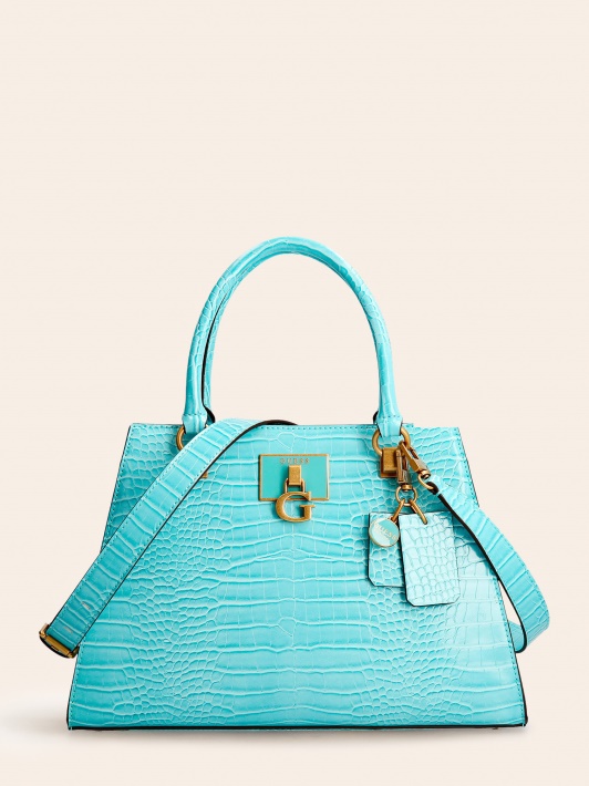 Stephi Croc Print Rankinė Guess šviesiai Mėlyna