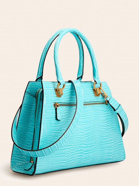 Stephi Croc Print Rankinė Guess šviesiai Mėlyna