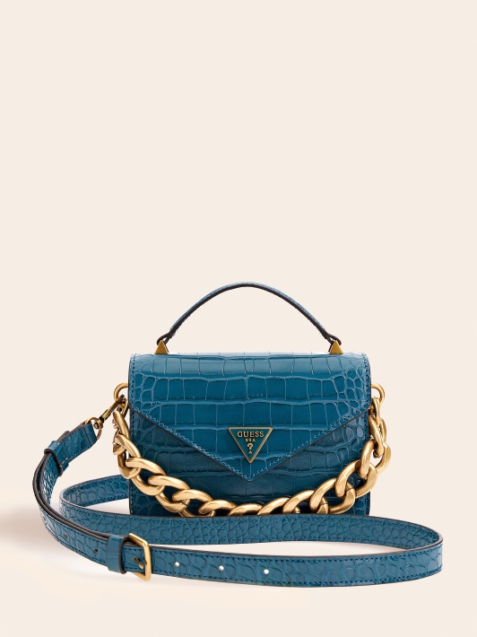 Atspėti Retour Croc Print Mikro Rankinė Mėlyna