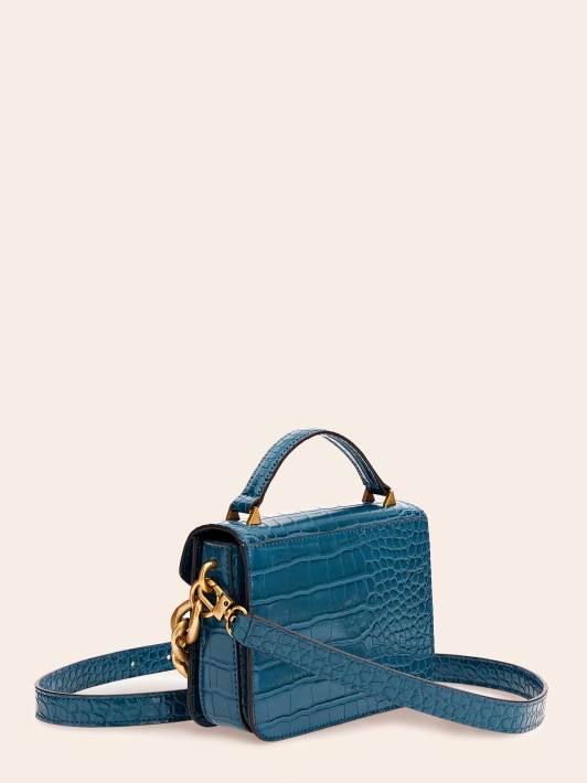 Atspėti Retour Croc Print Mikro Rankinė Mėlyna