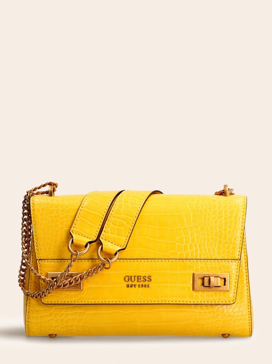 Geltona Atspėti Katey Croc Print Crossbody