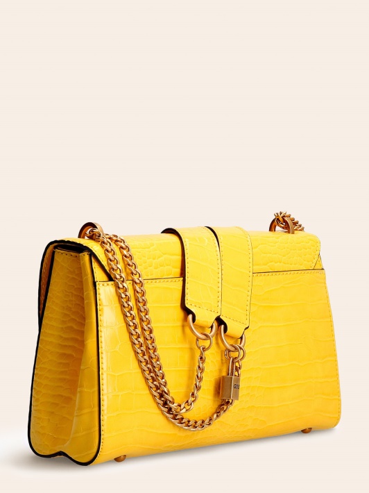 Geltona Atspėti Katey Croc Print Crossbody