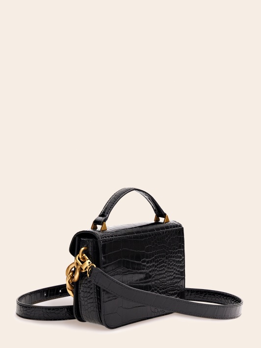 Atspėti Retour Croc Print Mikro Rankinė Juoda