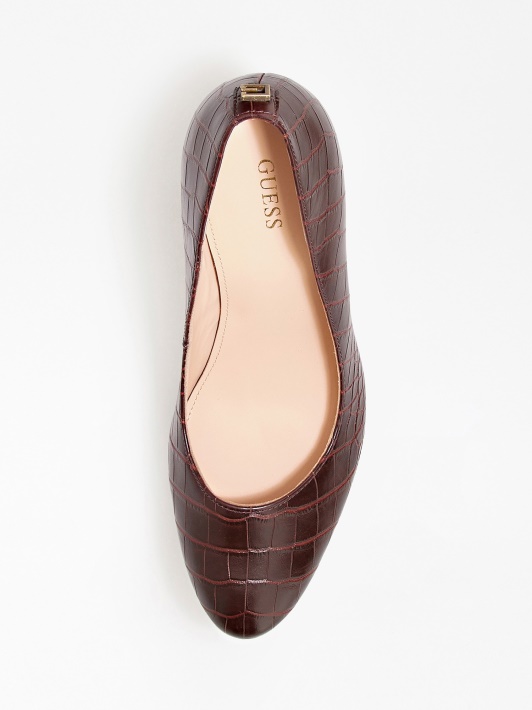 Croc-print Cador Court Batai Atspėti Rudi