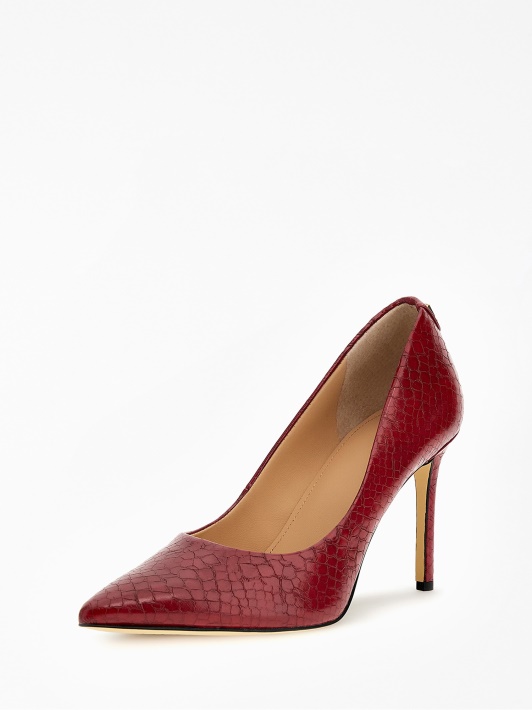 Raudoni Python-print Piera Court Shoes Atspėti