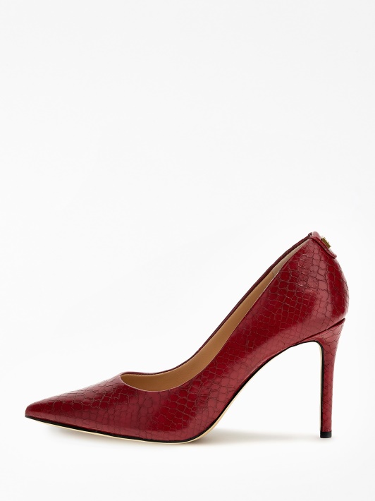 Raudoni Python-print Piera Court Shoes Atspėti