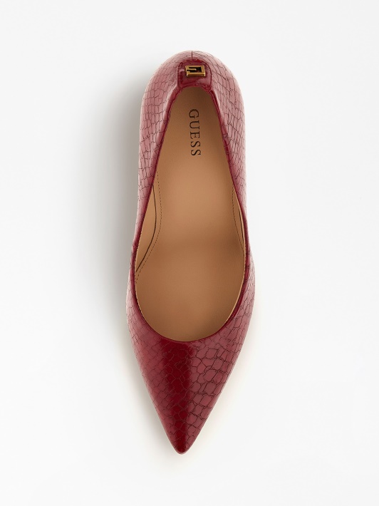 Raudoni Python-print Piera Court Shoes Atspėti