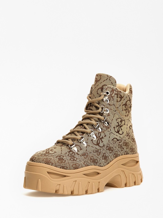 Parduotas 4g Logotipas Ankle Boot Guess Smėlio Spalvos