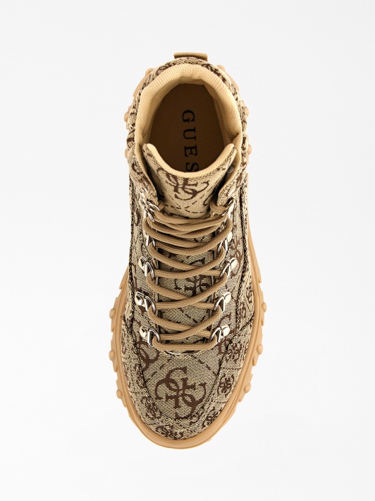 Parduotas 4g Logotipas Ankle Boot Guess Smėlio Spalvos