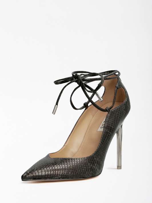 Juoda Sebbie Croc Print Court Batų Spėjimas