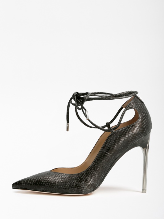 Juoda Sebbie Croc Print Court Batų Spėjimas