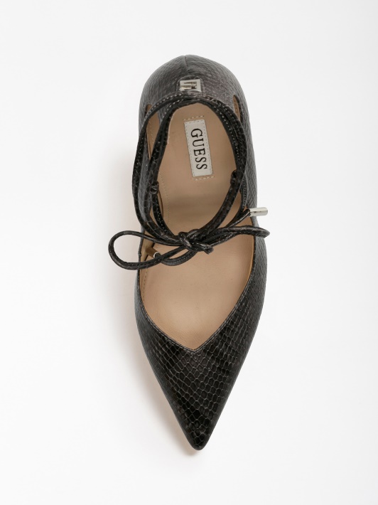 Juoda Sebbie Croc Print Court Batų Spėjimas