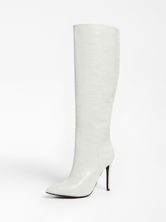 Pilka Ruke Croc Print High Boot Spėti