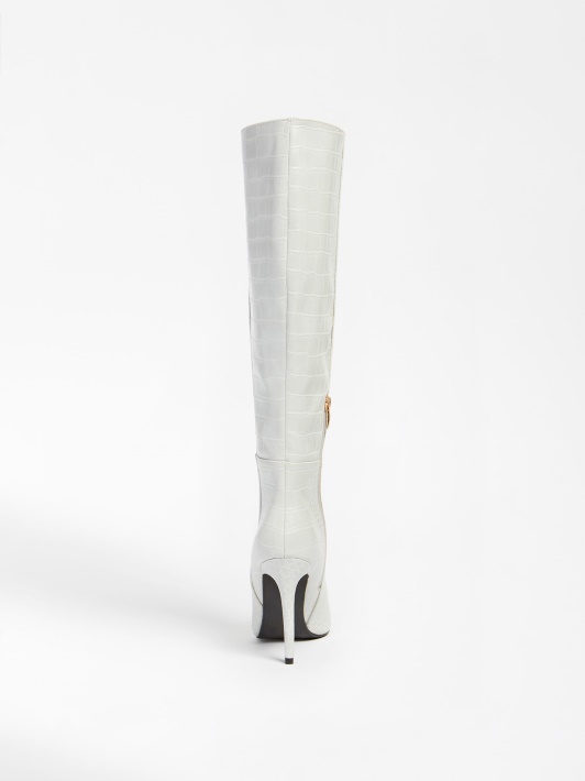 Pilka Ruke Croc Print High Boot Spėti