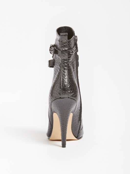 Jessia Natūralios Odos Croc Bootie Juodas Spėjimas
