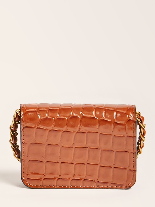 Brown Croco Print Kredito Kortelės Dėklo Spėjimas