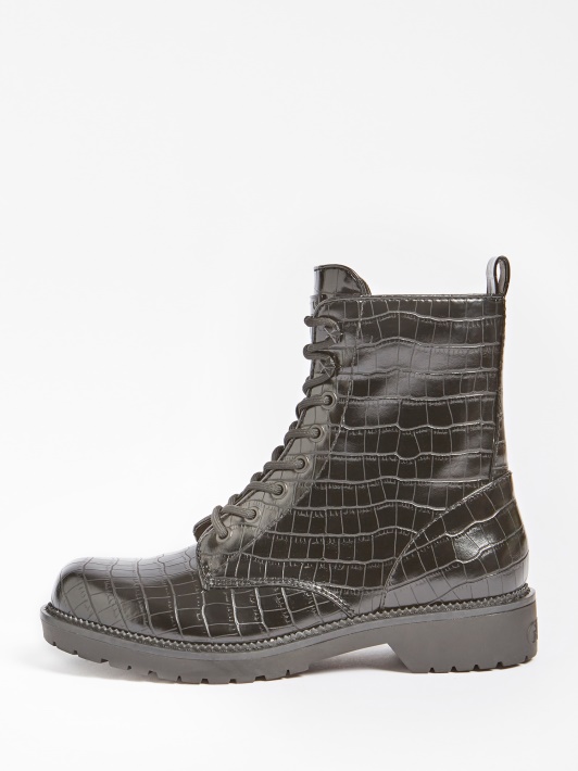 Talisi Croc Print Kovos Batai Spėti Juodi