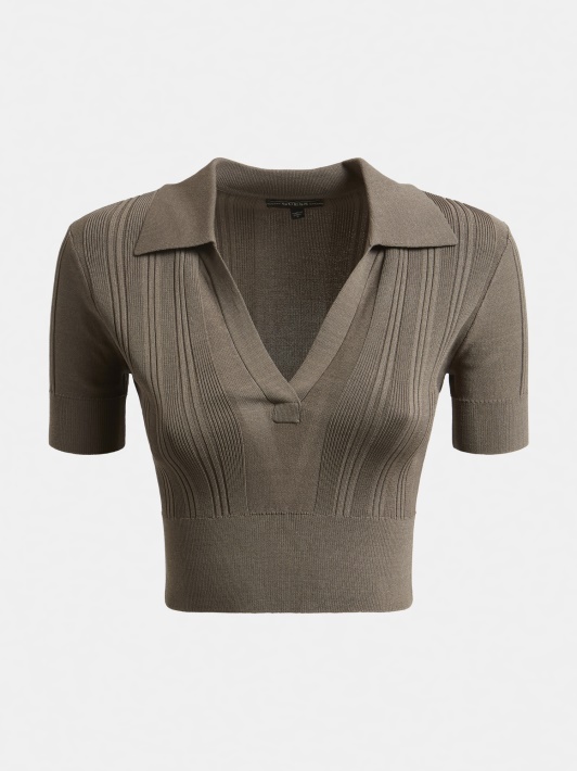 žalias Guess Megztinis Crop Top